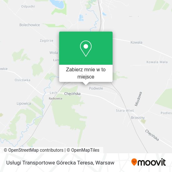 Mapa Usługi Transportowe Górecka Teresa