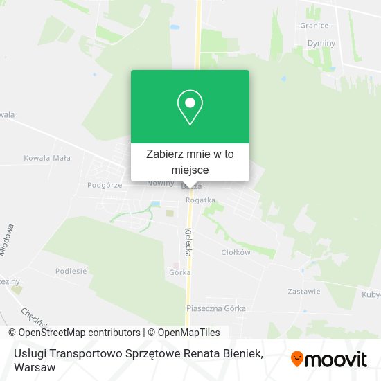 Mapa Usługi Transportowo Sprzętowe Renata Bieniek