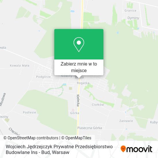 Mapa Wojciech Jędrzejczyk Prywatne Przedsiębiorstwo Budowlane Ins - Bud