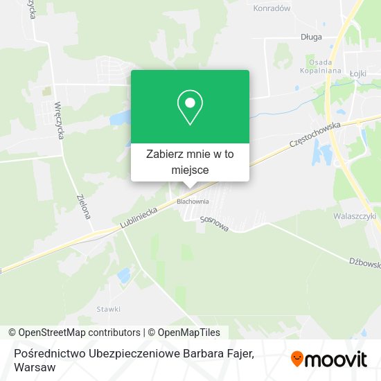 Mapa Pośrednictwo Ubezpieczeniowe Barbara Fajer