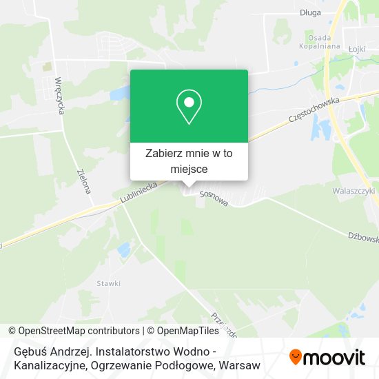 Mapa Gębuś Andrzej. Instalatorstwo Wodno - Kanalizacyjne, Ogrzewanie Podłogowe