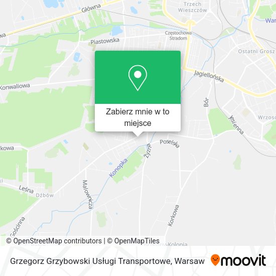 Mapa Grzegorz Grzybowski Usługi Transportowe