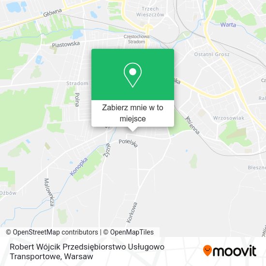 Mapa Robert Wójcik Przedsiębiorstwo Usługowo Transportowe