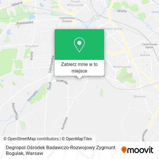 Mapa Degropol Ośrodek Badawczo-Rozwojowy Zygmunt Bogulak