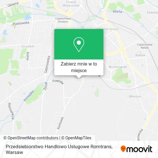 Mapa Przedsiebiorstwo Handlowo Uslugowe Romtrans