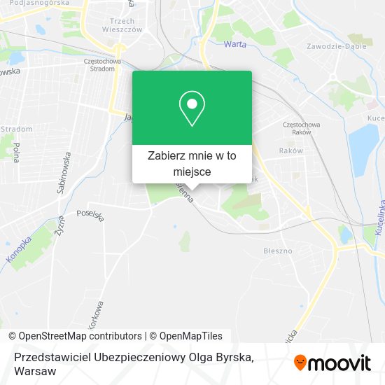 Mapa Przedstawiciel Ubezpieczeniowy Olga Byrska