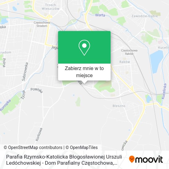 Mapa Parafia Rzymsko-Katolicka Błogosławionej Urszuli Ledóchowskiej - Dom Parafialny Częstochowa