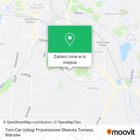 Mapa Tom-Car Usługi Przewozowe Sławuta Tomasz