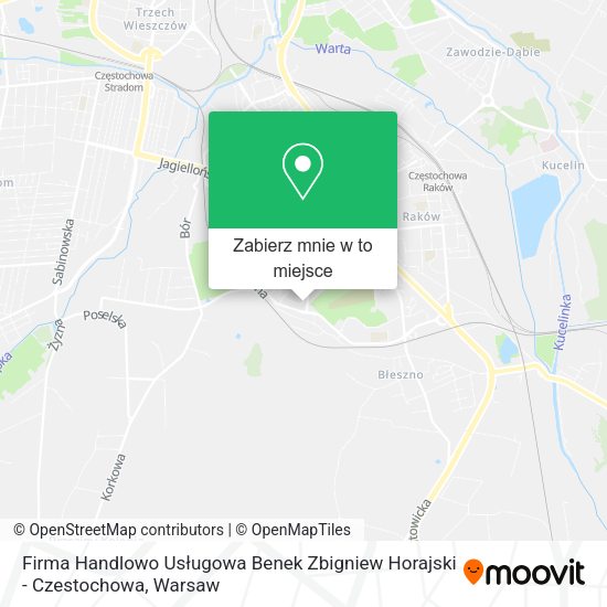 Mapa Firma Handlowo Usługowa Benek Zbigniew Horajski - Czestochowa