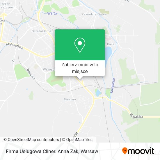 Mapa Firma Usługowa Cliner. Anna Żak