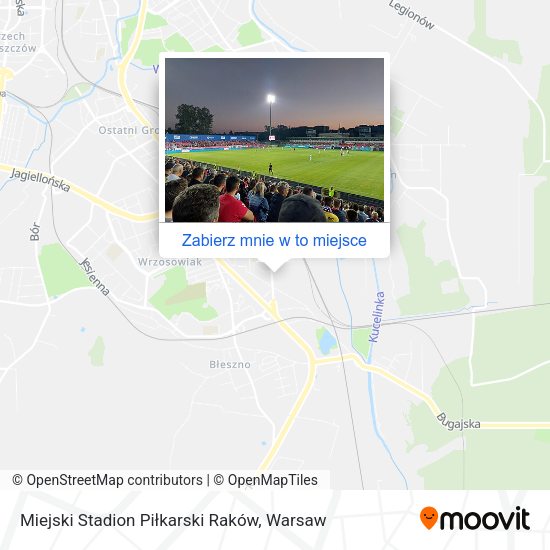 Mapa Miejski Stadion Piłkarski Raków