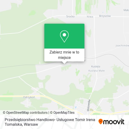 Mapa Przedsiębiorstwo Handlowo- Usługowe Tomir Irena Tomalska