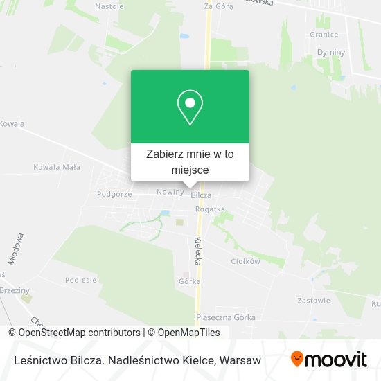 Mapa Leśnictwo Bilcza. Nadleśnictwo Kielce