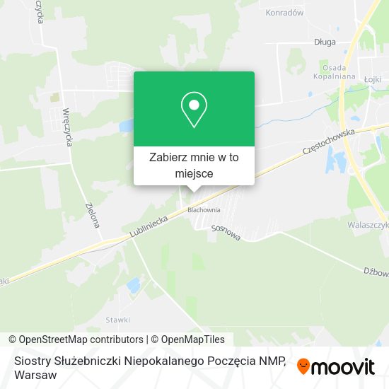 Mapa Siostry Służebniczki Niepokalanego Poczęcia NMP