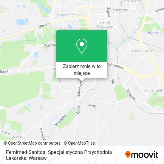 Mapa Femimed-Sanitas. Specjalistyczna Przychodnia Lekarska