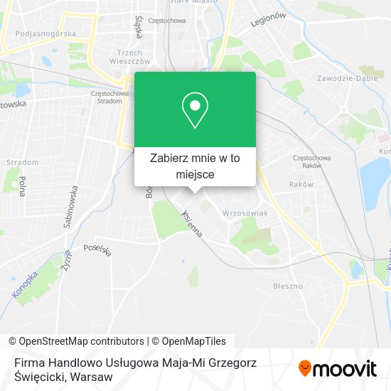 Mapa Firma Handlowo Usługowa Maja-Mi Grzegorz Święcicki