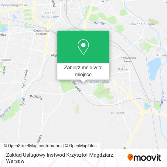 Mapa Zakład Usługowy Instwod Krzysztof Magdziarz