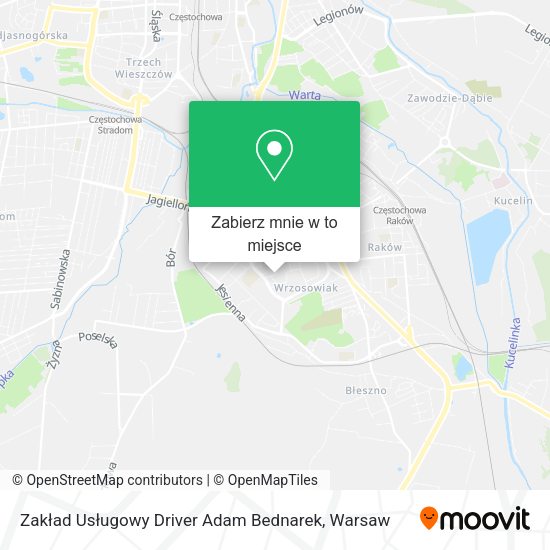 Mapa Zakład Usługowy Driver Adam Bednarek