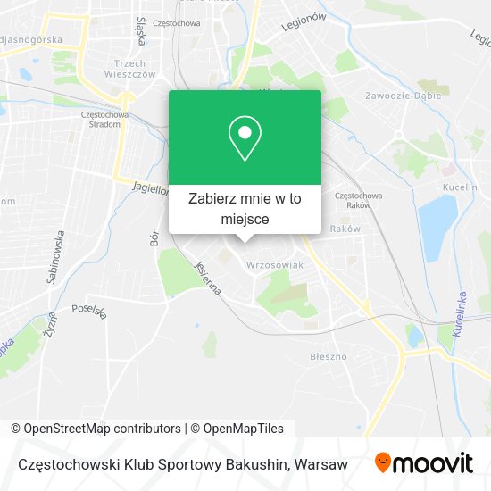 Mapa Częstochowski Klub Sportowy Bakushin