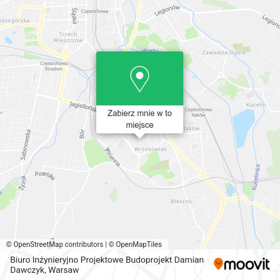 Mapa Biuro Inżynieryjno Projektowe Budoprojekt Damian Dawczyk