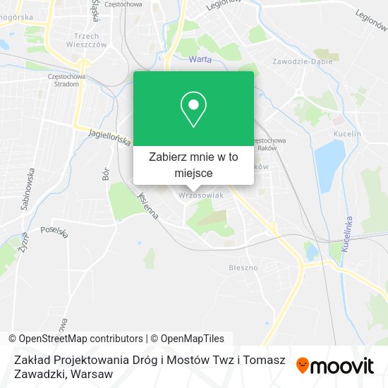 Mapa Zakład Projektowania Dróg i Mostów Twz i Tomasz Zawadzki