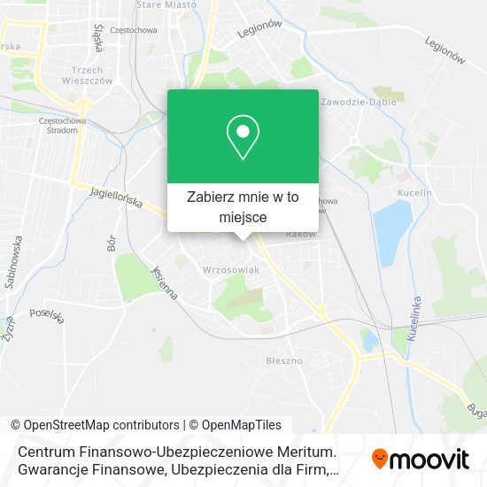 Mapa Centrum Finansowo-Ubezpieczeniowe Meritum. Gwarancje Finansowe, Ubezpieczenia dla Firm