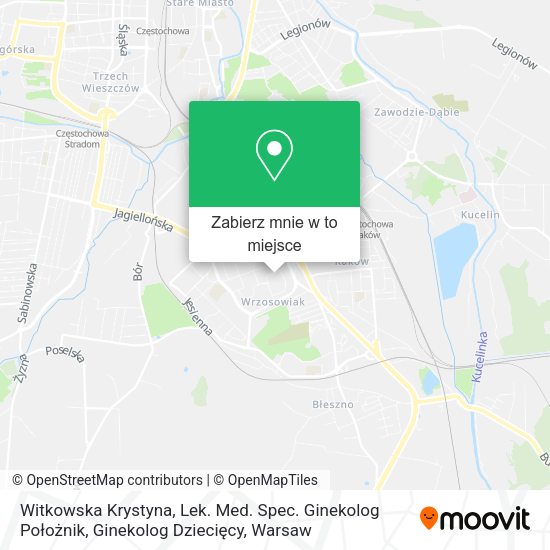 Mapa Witkowska Krystyna, Lek. Med. Spec. Ginekolog Położnik, Ginekolog Dziecięcy