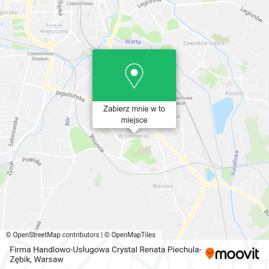 Mapa Firma Handlowo-Usługowa Crystal Renata Piechula-Zębik