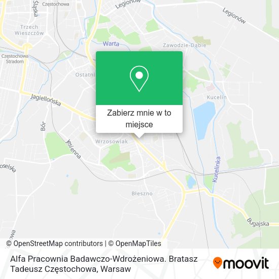 Mapa Alfa Pracownia Badawczo-Wdrożeniowa. Bratasz Tadeusz Częstochowa