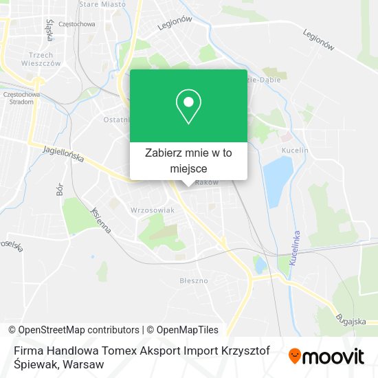 Mapa Firma Handlowa Tomex Aksport Import Krzysztof Śpiewak