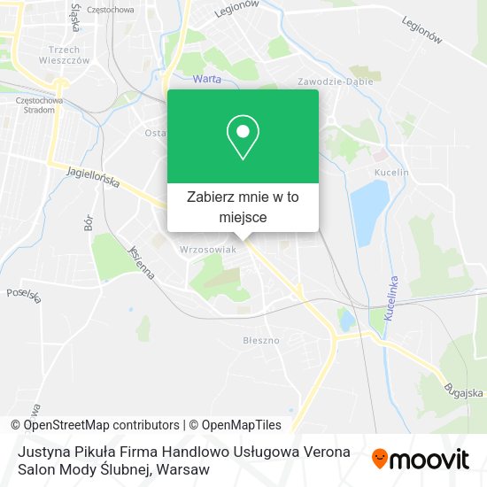 Mapa Justyna Pikuła Firma Handlowo Usługowa Verona Salon Mody Ślubnej