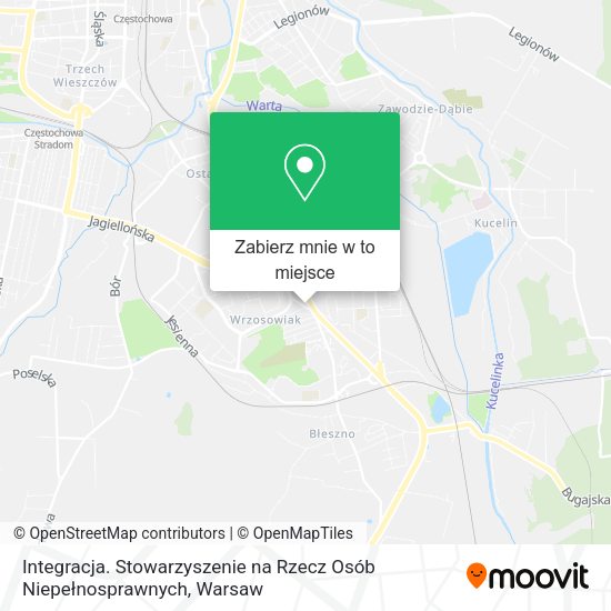 Mapa Integracja. Stowarzyszenie na Rzecz Osób Niepełnosprawnych