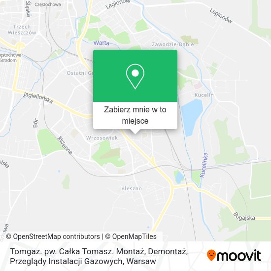 Mapa Tomgaz. pw. Całka Tomasz. Montaż, Demontaż, Przeglądy Instalacji Gazowych