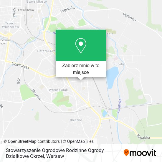 Mapa Stowarzyszenie Ogrodowe Rodzinne Ogrody Działkowe Okrzei