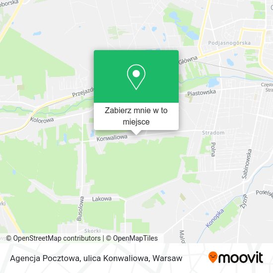 Mapa Agencja Pocztowa, ulica Konwaliowa