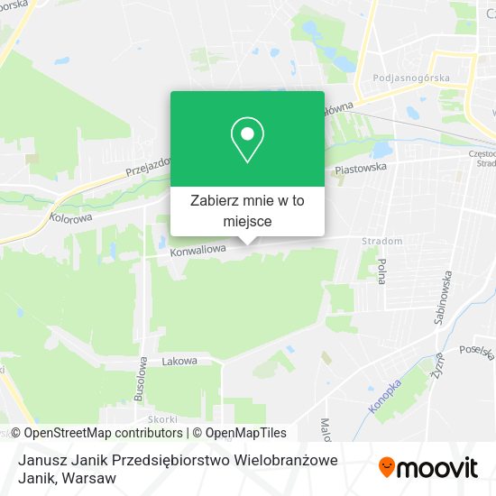 Mapa Janusz Janik Przedsiębiorstwo Wielobranżowe Janik