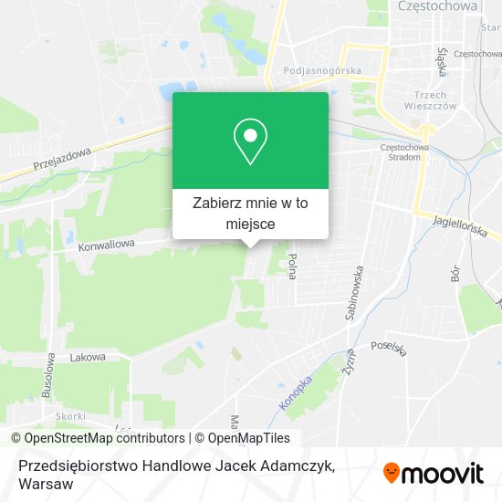 Mapa Przedsiębiorstwo Handlowe Jacek Adamczyk