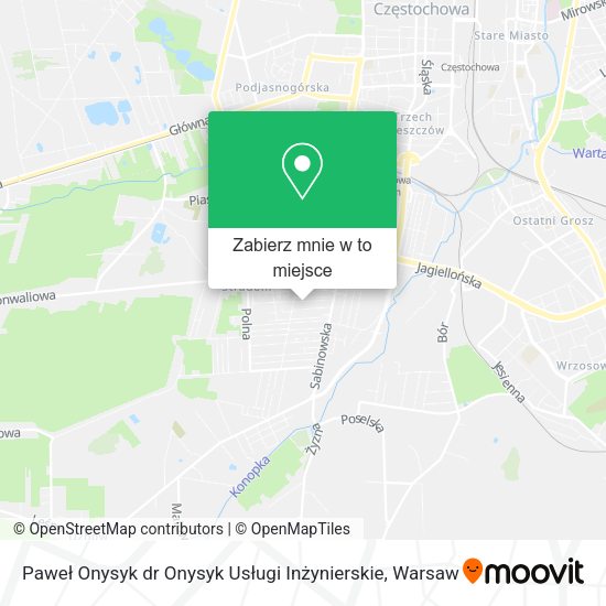 Mapa Paweł Onysyk dr Onysyk Usługi Inżynierskie