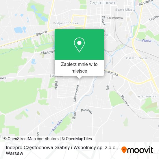 Mapa Indepro Częstochowa Grabny i Wspólnicy sp. z o.o.