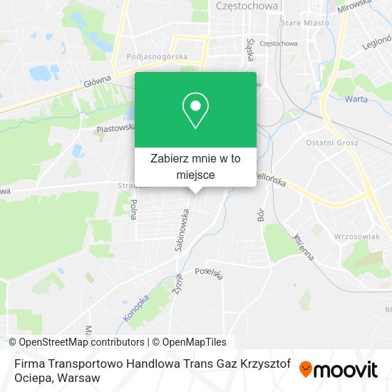 Mapa Firma Transportowo Handlowa Trans Gaz Krzysztof Ociepa