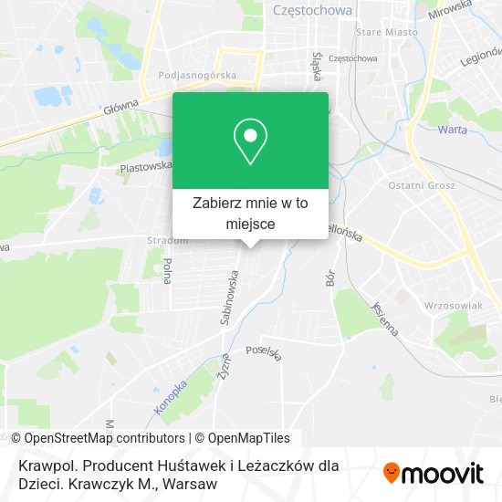 Mapa Krawpol. Producent Huśtawek i Leżaczków dla Dzieci. Krawczyk M.