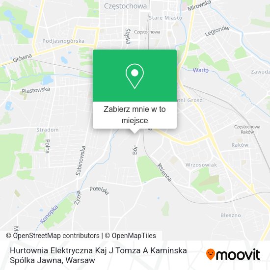 Mapa Hurtownia Elektryczna Kaj J Tomza A Kaminska Spólka Jawna