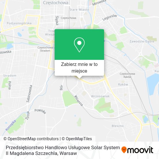 Mapa Przedsiębiorstwo Handlowo Usługowe Solar System II Magdalena Szczechla