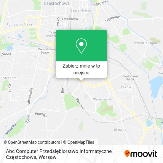 Mapa Abc Computer Przedsiębiorstwo Informatyczne Częstochowa