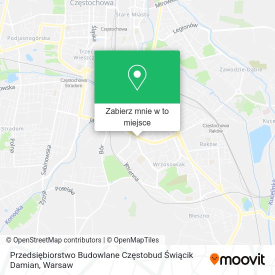 Mapa Przedsiębiorstwo Budowlane Częstobud Świącik Damian