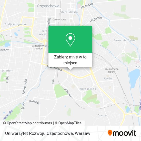 Mapa Uniwersytet Rozwoju Częstochowa