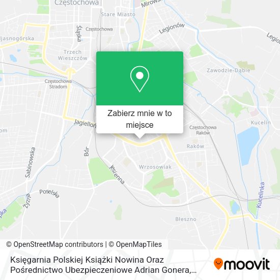 Mapa Księgarnia Polskiej Książki Nowina Oraz Pośrednictwo Ubezpieczeniowe Adrian Gonera