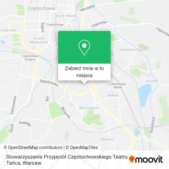 Mapa Stowarzyszenie Przyjaciół Częstochowskiego Teatru Tańca