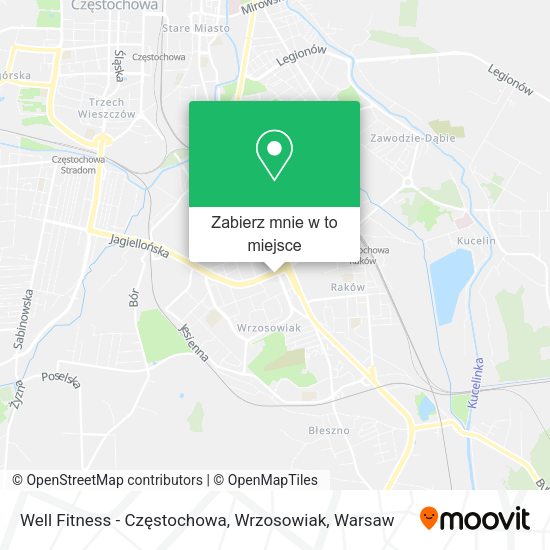 Mapa Well Fitness - Częstochowa, Wrzosowiak