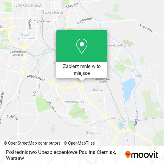 Mapa Pośrednictwo Ubezpieczeniowe Paulina Cierniak